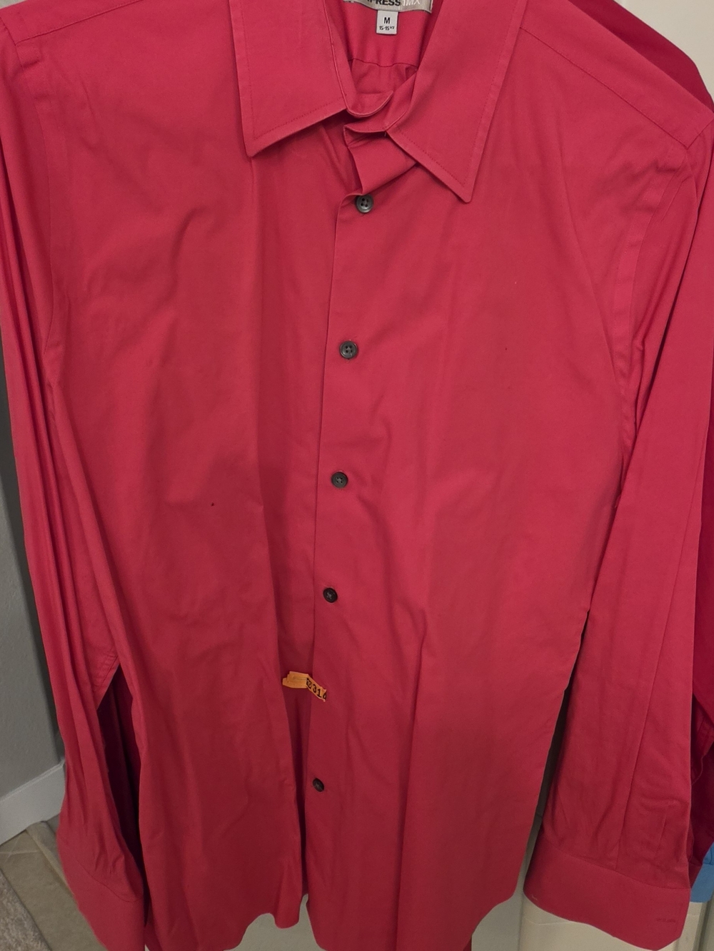 Express Men's Bright Red Dress Shirt